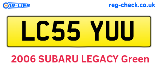 LC55YUU are the vehicle registration plates.