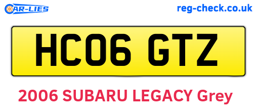 HC06GTZ are the vehicle registration plates.
