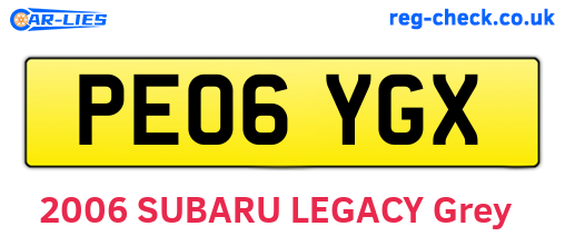 PE06YGX are the vehicle registration plates.