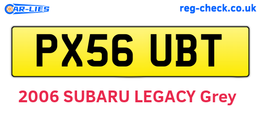 PX56UBT are the vehicle registration plates.