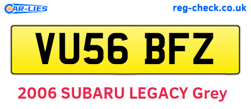VU56BFZ are the vehicle registration plates.