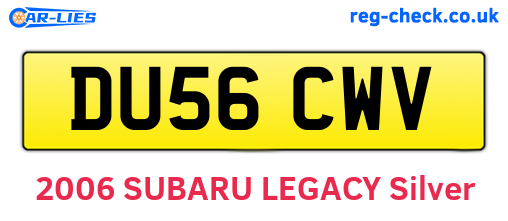 DU56CWV are the vehicle registration plates.