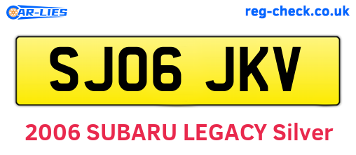 SJ06JKV are the vehicle registration plates.