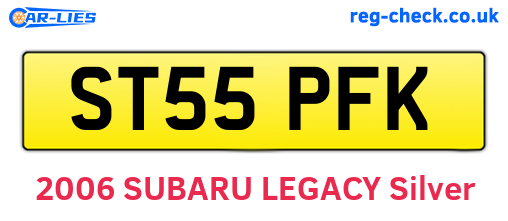 ST55PFK are the vehicle registration plates.