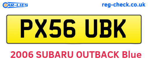 PX56UBK are the vehicle registration plates.