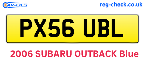 PX56UBL are the vehicle registration plates.