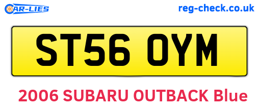 ST56OYM are the vehicle registration plates.