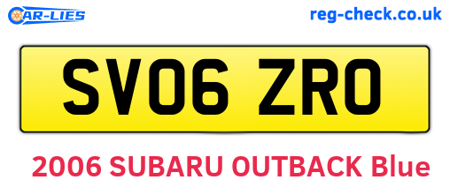 SV06ZRO are the vehicle registration plates.