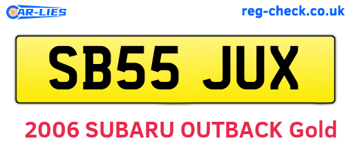 SB55JUX are the vehicle registration plates.