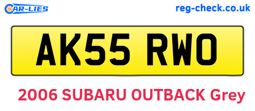 AK55RWO are the vehicle registration plates.