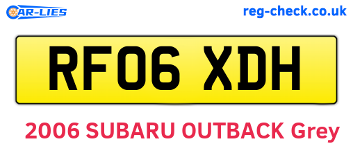 RF06XDH are the vehicle registration plates.