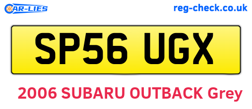 SP56UGX are the vehicle registration plates.