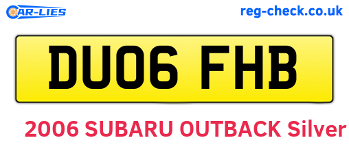 DU06FHB are the vehicle registration plates.