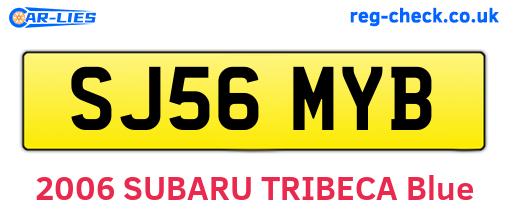 SJ56MYB are the vehicle registration plates.