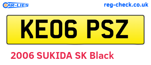 KE06PSZ are the vehicle registration plates.