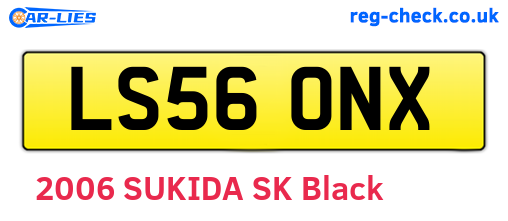 LS56ONX are the vehicle registration plates.