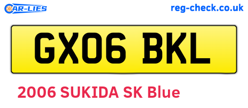 GX06BKL are the vehicle registration plates.