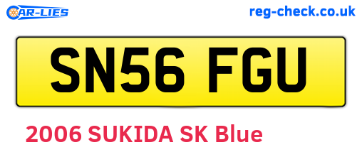 SN56FGU are the vehicle registration plates.