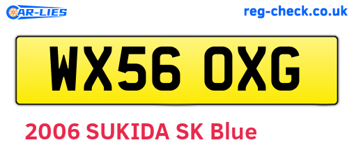WX56OXG are the vehicle registration plates.
