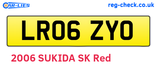 LR06ZYO are the vehicle registration plates.