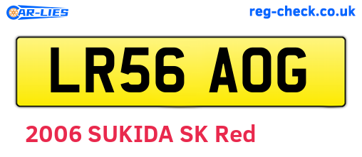 LR56AOG are the vehicle registration plates.