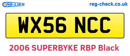 WX56NCC are the vehicle registration plates.