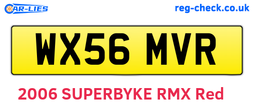 WX56MVR are the vehicle registration plates.