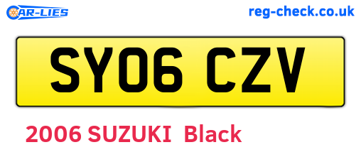 SY06CZV are the vehicle registration plates.