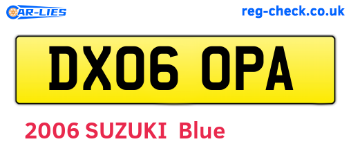 DX06OPA are the vehicle registration plates.