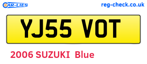 YJ55VOT are the vehicle registration plates.