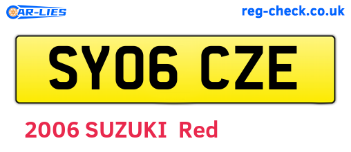 SY06CZE are the vehicle registration plates.