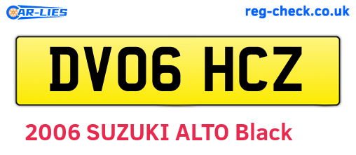 DV06HCZ are the vehicle registration plates.