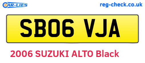 SB06VJA are the vehicle registration plates.