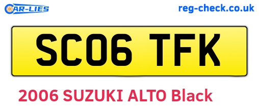 SC06TFK are the vehicle registration plates.