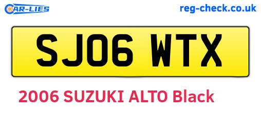 SJ06WTX are the vehicle registration plates.