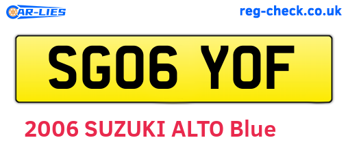 SG06YOF are the vehicle registration plates.