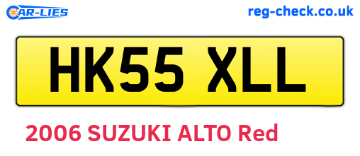 HK55XLL are the vehicle registration plates.