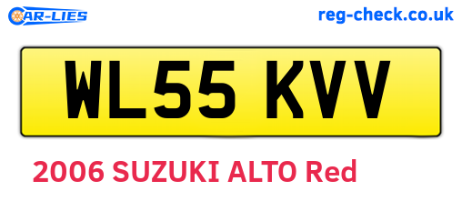 WL55KVV are the vehicle registration plates.