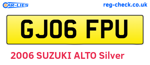 GJ06FPU are the vehicle registration plates.
