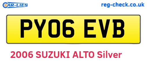 PY06EVB are the vehicle registration plates.