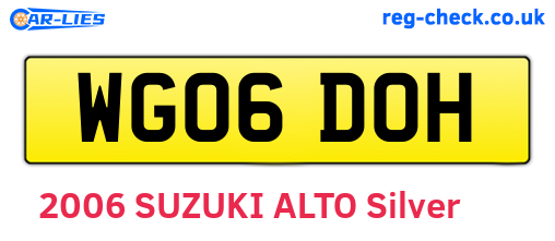 WG06DOH are the vehicle registration plates.
