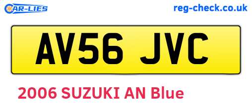 AV56JVC are the vehicle registration plates.