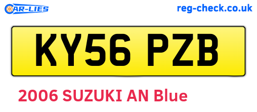 KY56PZB are the vehicle registration plates.