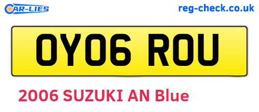 OY06ROU are the vehicle registration plates.