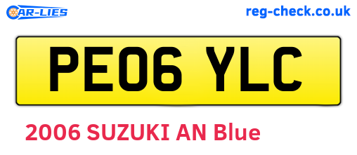 PE06YLC are the vehicle registration plates.