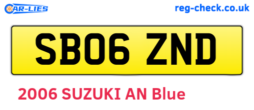 SB06ZND are the vehicle registration plates.