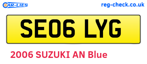 SE06LYG are the vehicle registration plates.