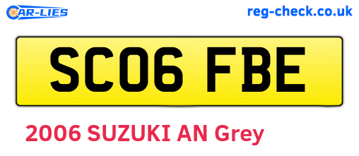 SC06FBE are the vehicle registration plates.