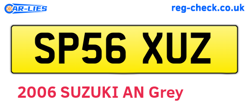 SP56XUZ are the vehicle registration plates.