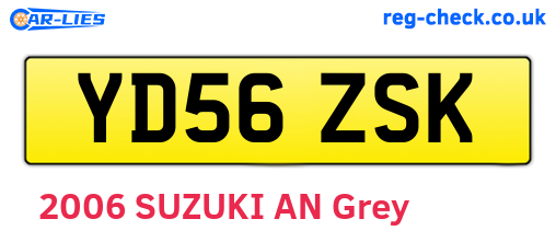 YD56ZSK are the vehicle registration plates.